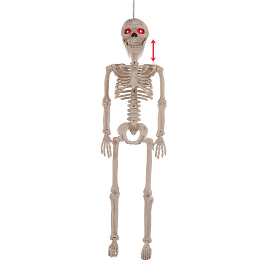 Seasons Red 36 in. Prelit Animated Human Skeleton Hanging Decor